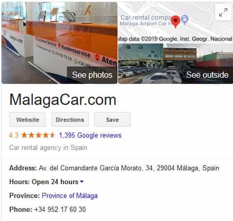 Malagacar google reviews