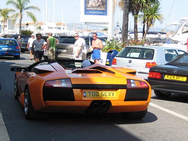 Luxury car in Puerto Banus, one of the most elegant places in